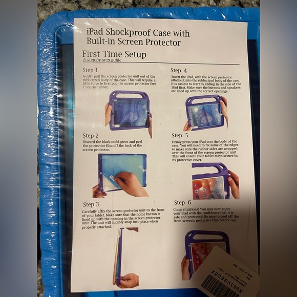 Blue iPad Shockproof Case with Screen Protector - Picture 3 of 5